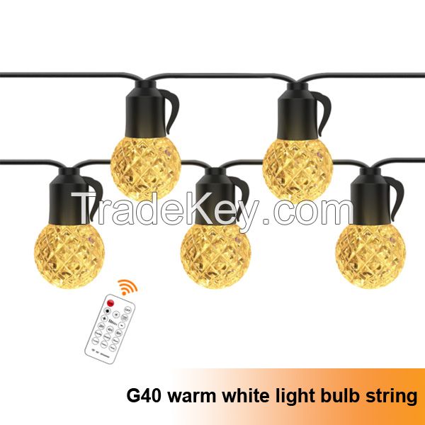 G40 Outdoor Warm White Crystal Bulb String