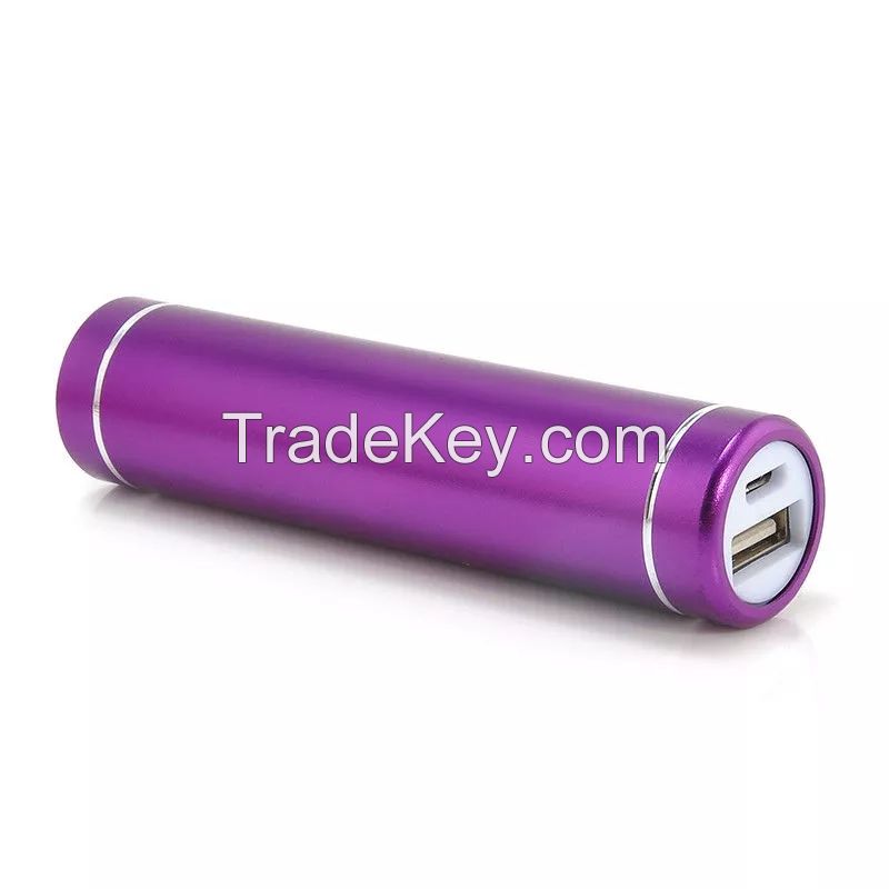 wholesale 2600mah Universal External Portable Cylindrical Power bank for cell phone