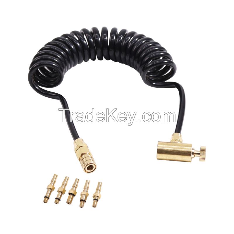 Airsoft Magazine Taps Adapter Kit with 1.5m Coil Hose for Green Gas Canister