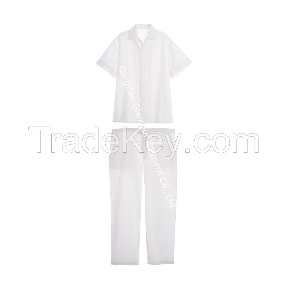 2021 New arrival Women Cotton Woven Pajama Set