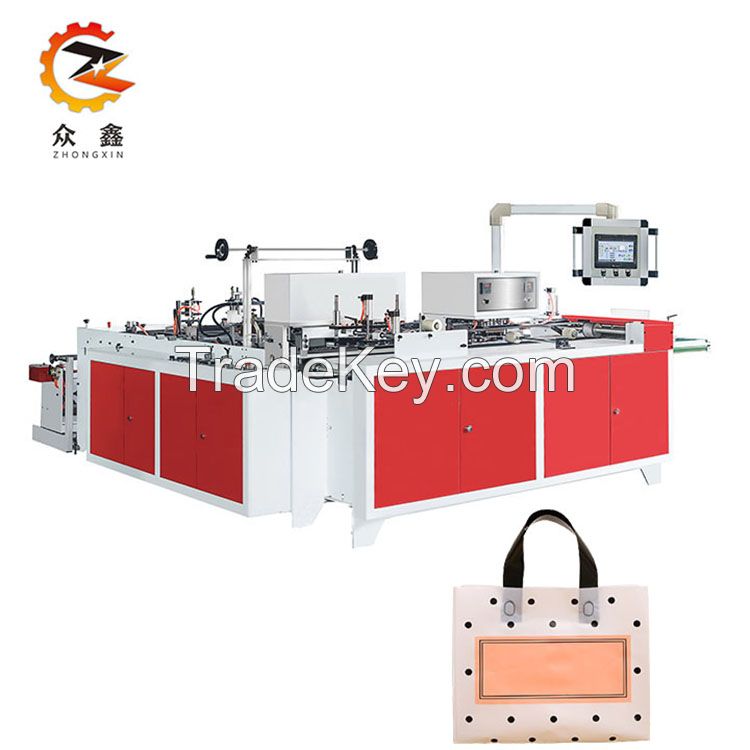Zhongxin High configuration Heat sealing cold cutting Plastic Handle bag making machine