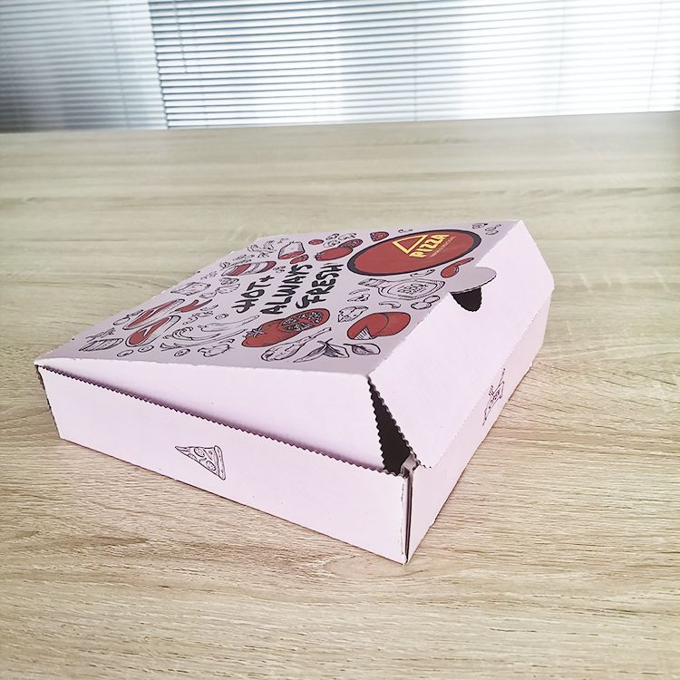 Wholesale Corrugated Paper Recyclable Eco-friendly Pizza Box Takeaway Snack Box