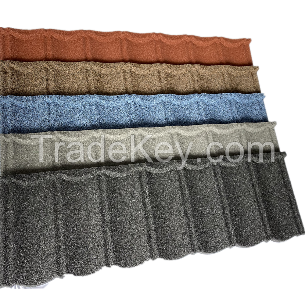 Galvanized corrugated color roof/rooftiles/stone coated steel roof of various colors