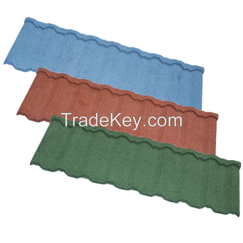 Newest building construction materials color stone coated metal roof tiles for house roof