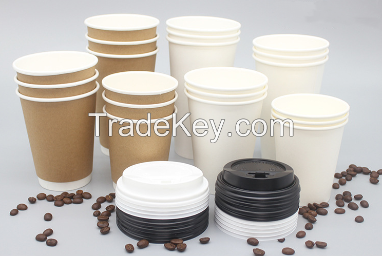 CHIYIN Biodegradable Disposable Single Double Wall PLA Coated takeway coffee paper cup