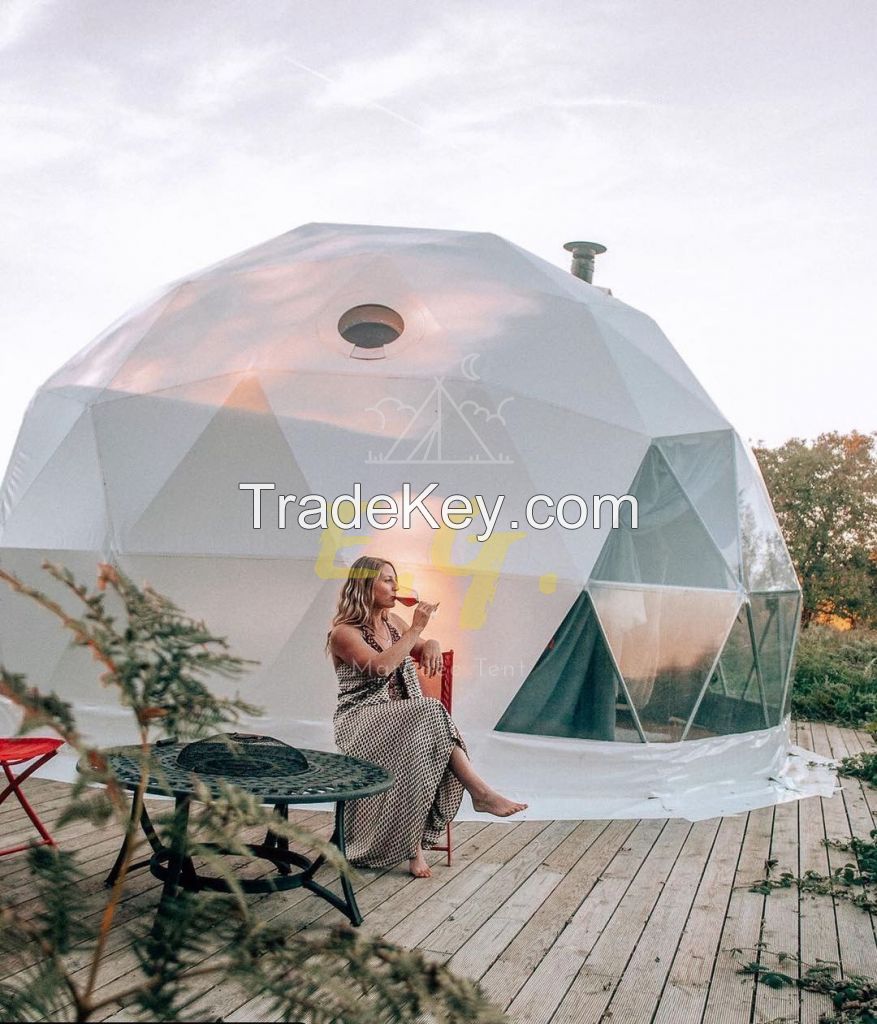 Luxury Hotel Resort Camping Waterproof Igloo Transparent PVC Glamping Geodesic Dome Tent