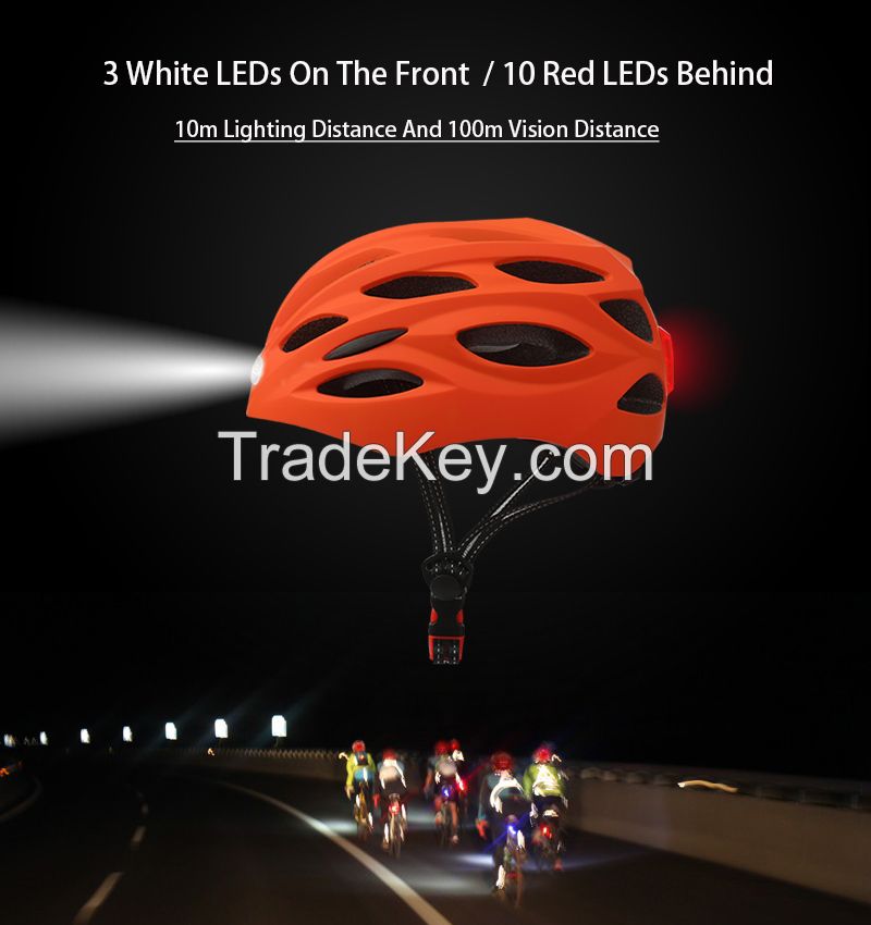  LED Light Rechargeable Bicycle Cycling skate Helmet 