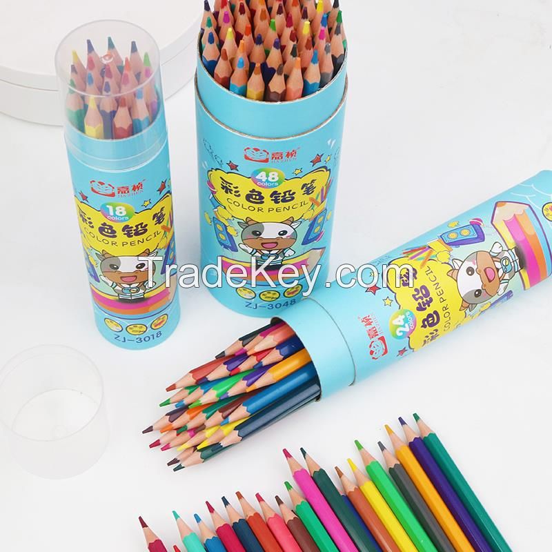 factory wholesale  Custom logo coloring pencils 12 18 24 36 48 pencil colors set for children