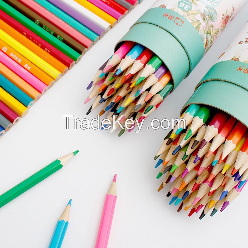 factory wholesale  Custom logo coloring pencils 12 18 24 36 48 pencil colors set for children