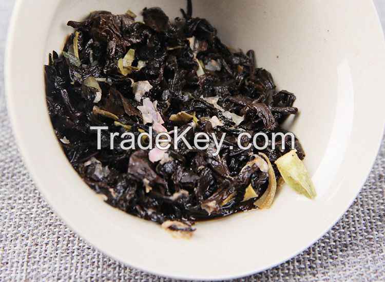 Factory Price Slimming Yunnan Ripe Puer Shu Puerh Blended with Rose Flower Herbal 5g Mini Tuo Cha