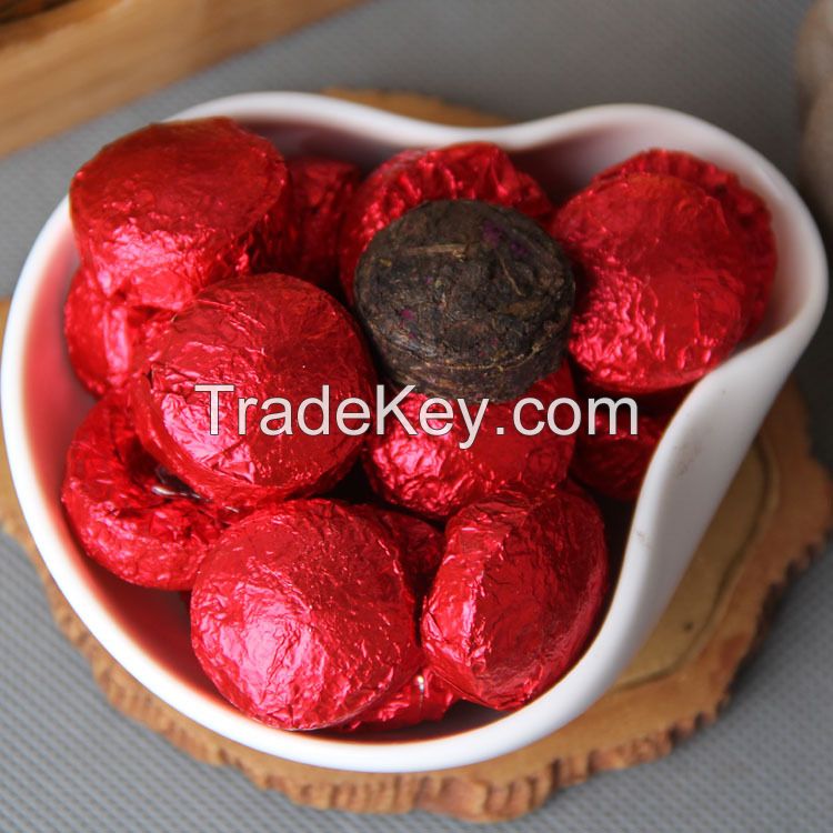 Wholesale Bulk 5g Rose Blended with Yunnan Shu Puer Slim Ripe Puerh Tuo Cha Anti-aging Herbal Tea