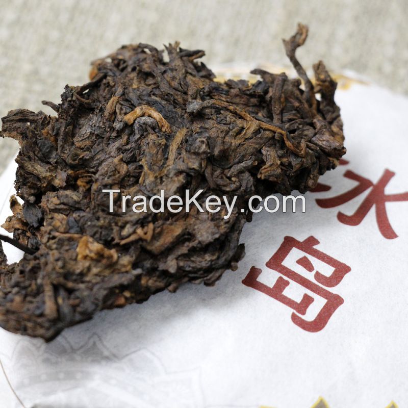 Wholesale Chinese Yunnan Health Bulang Mountain Aged Menghai 100g Ripe Puer Tea Cake Slim Detox Shu Puerh Tea