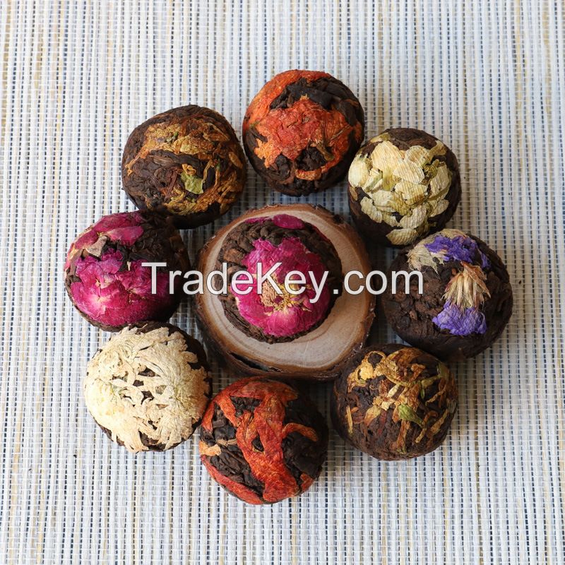 Wholesale Pirvate lable Chinese Health Natural Herbal Slim Ripe Puerh Blended with Flower Tea