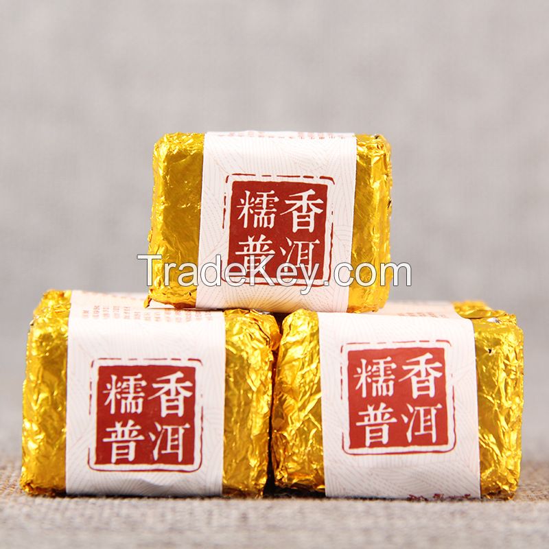 OEM/ODM Private Label 5g*4 Sticky Rice Fragrance Yunnan Ripe Shu Puer Detoxification Slimming Biscuit Tea