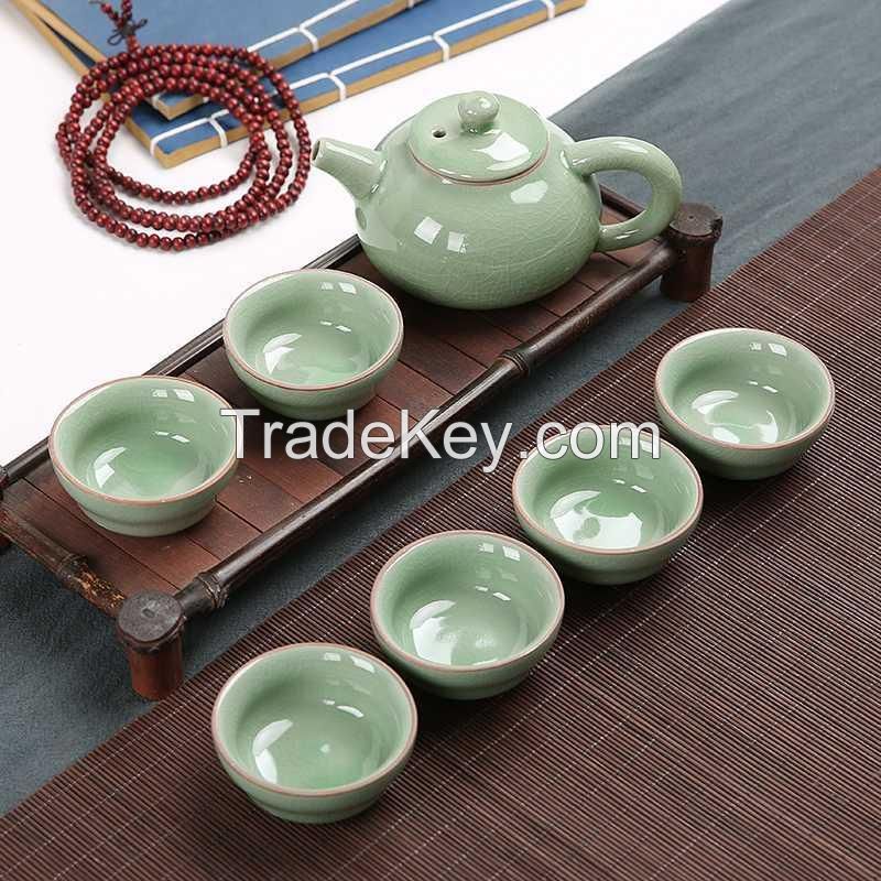 Wholesale China Ru Yao Porcelain Gong Fu Tea 7 Piece Tea Set 