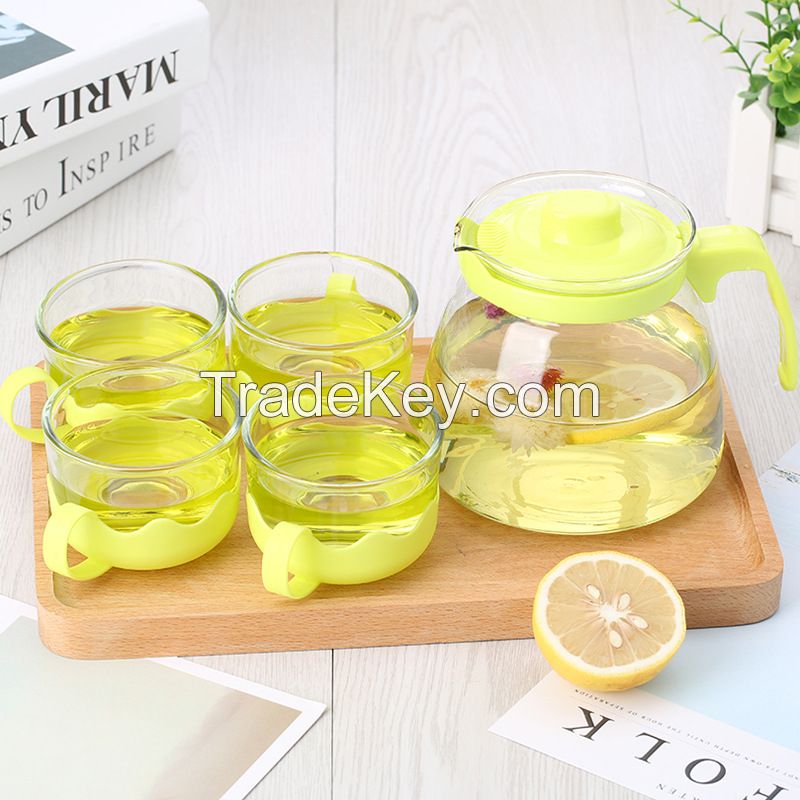 Wholesale Colorful 900ml without Filter Tea Pot with 4 Tea Cup Suit