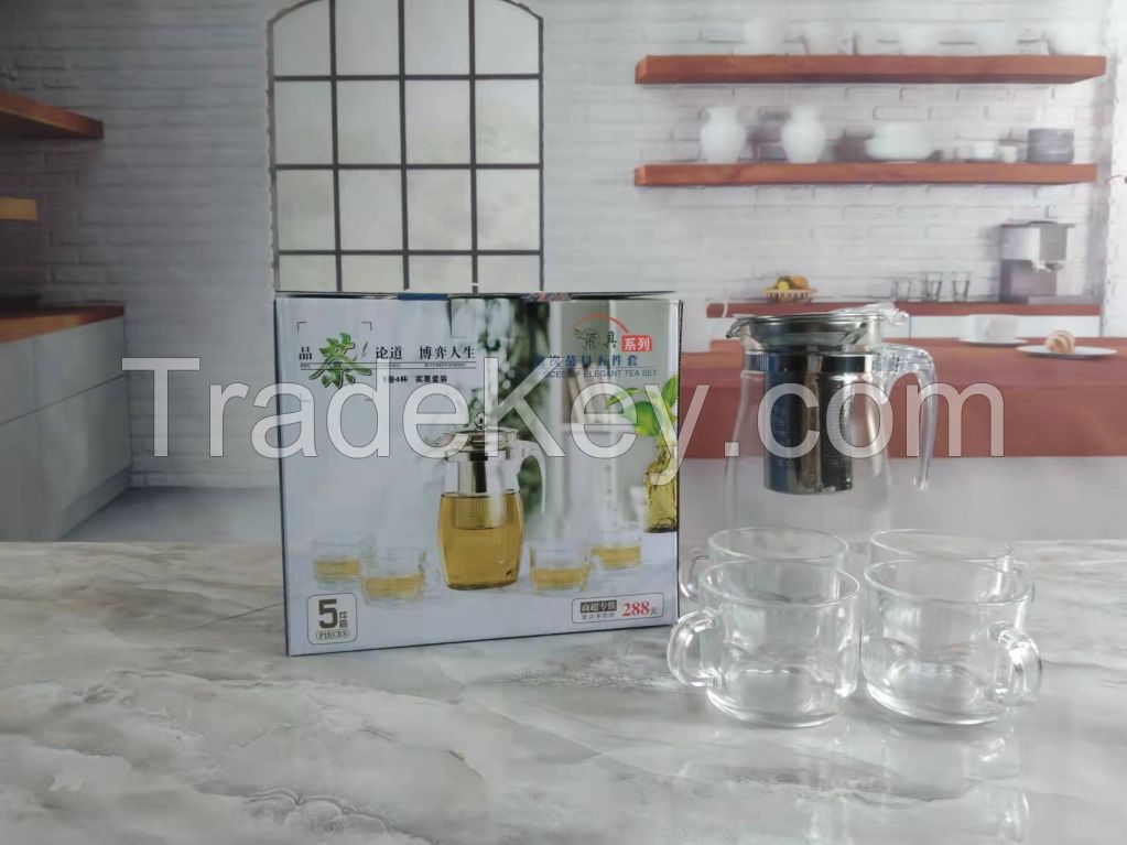 Wholesale 900ml PiaoYiBei Turkey Teapot with Filter and 4 Tea Cups Tea Set 