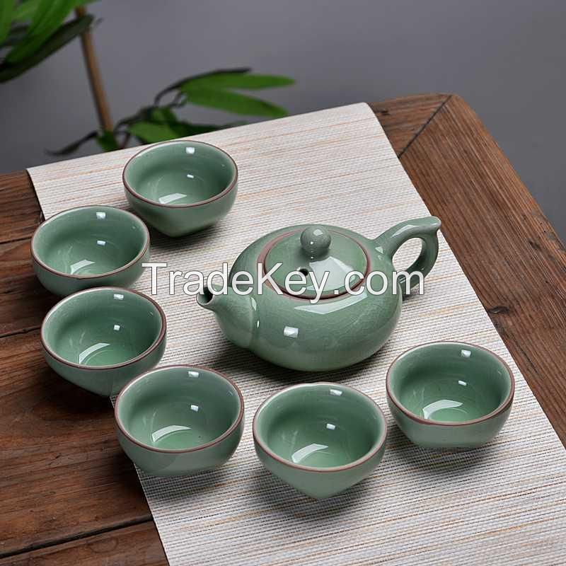 Wholesale China Ru Yao Porcelain Gong Fu Tea 7 Piece Tea Set