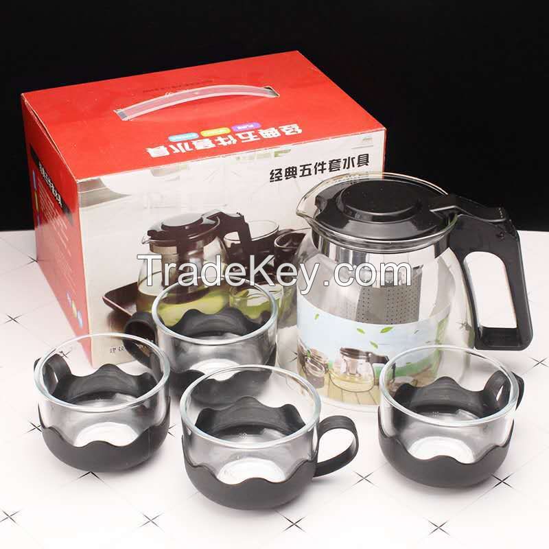 Wholesale 900ml PiaoYiBei Turkey Teapot with Filter and 4 Tea Cups Tea Set