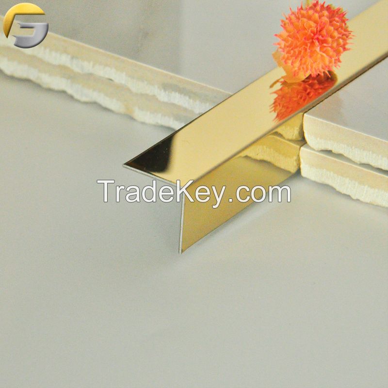 L Shape Gold Stainless Steel Tile Trim