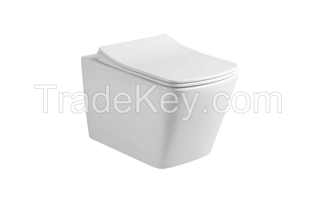 Manufactures modern square washdown rimless wall mounted toilet for bathroom inodoro