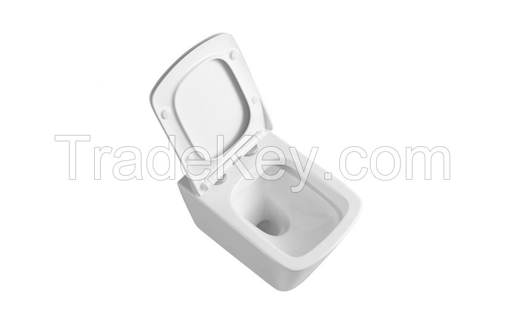 Manufactures modern square washdown rimless wall mounted toilet for bathroom inodoro