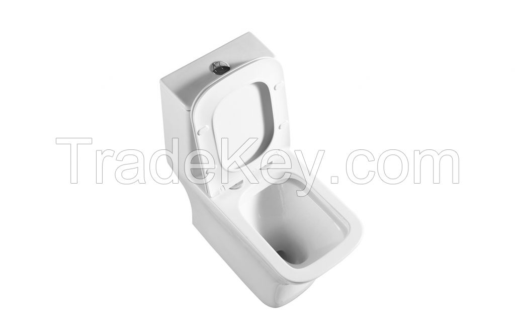 Professional one by one water testing Square wash down rimless toilet seat with Flusing