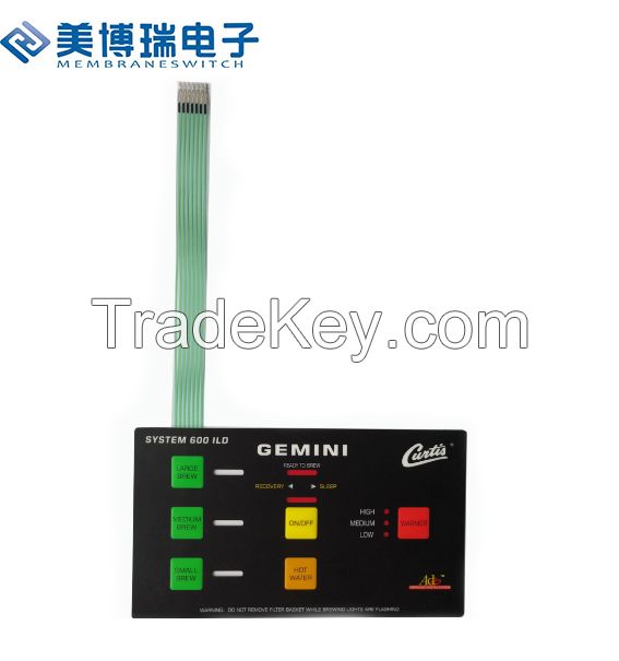 best quality Illuminated membrane keyboard manufacture switch