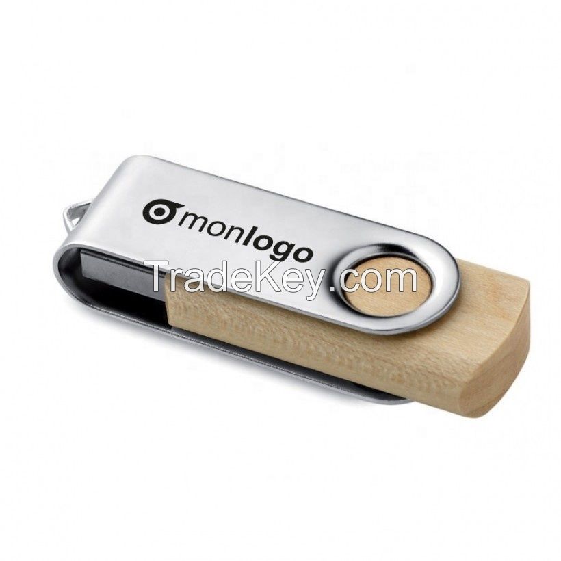USB3.0 wooden rotating clamp Pendrive flash drive