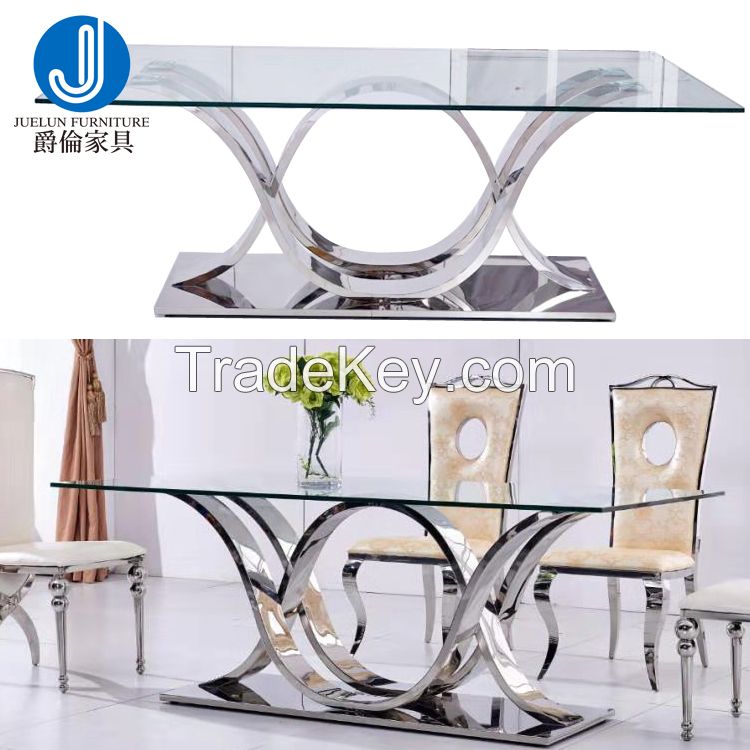 Wholesale Gold Metal Stainless Steel Dining Room Sets Marble Dinning Table Chairs Set