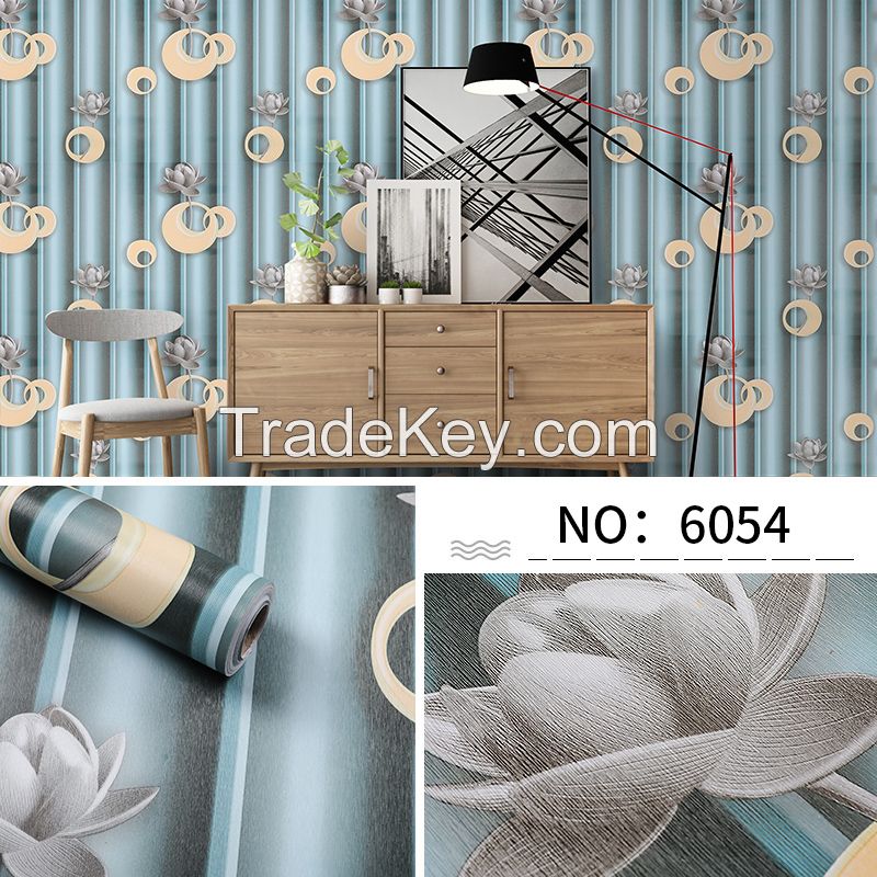 Classic design beautiful pvc floral Self-adhesive wallpaper for bedroom