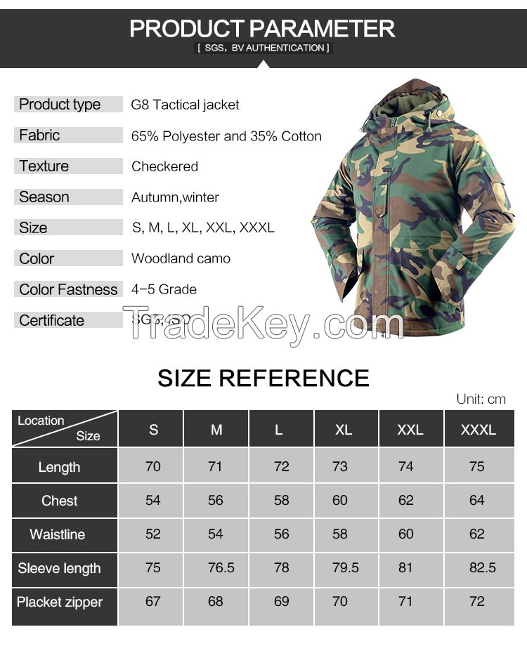 Outdoor Waterproof Breathable G8 Military Tactical Jacket