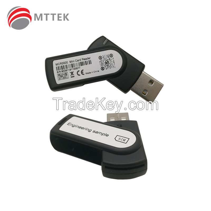 MCR3500 Mini card reader - SIM reader / PKI Identification USB Key Compatible with Identiv's uTrust Token Standard / digital