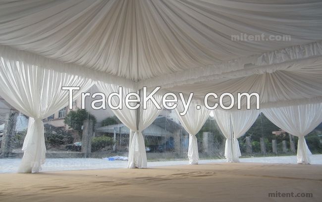 Double 5x5m Bline Pagoda Tents with Clear Walls and Floor System