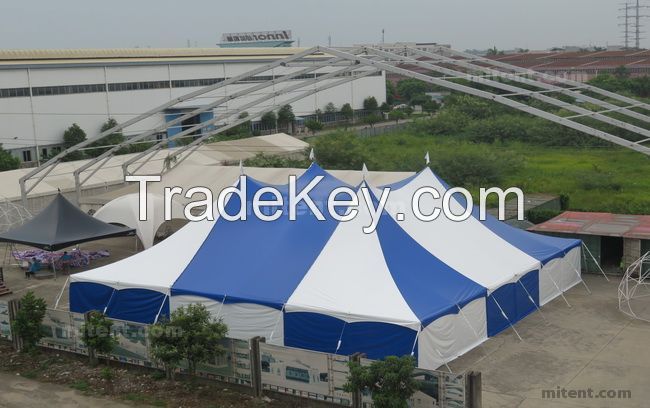 60' x 60' Evening Concert Blue and White Peg and Pole Tent