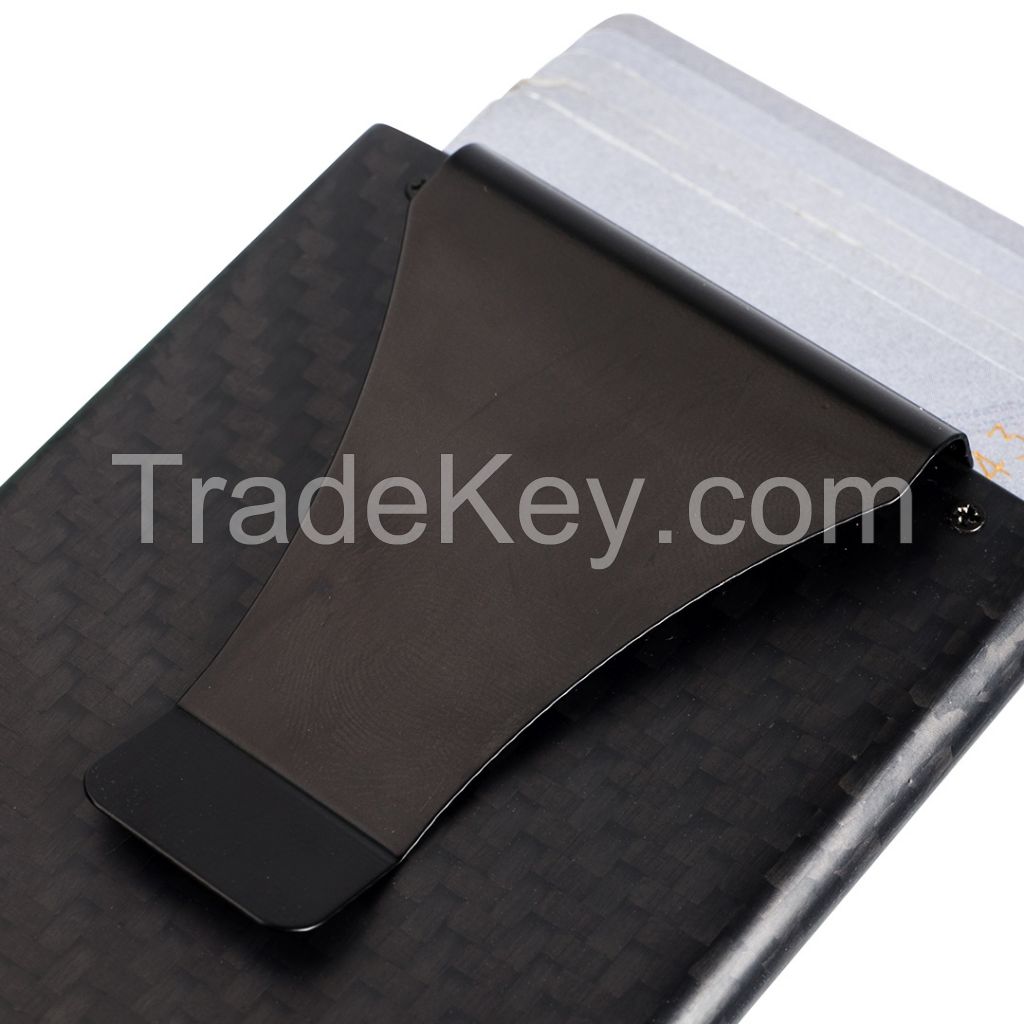 Carbon Fiber Wallet, Metal Money Clip Wallet, Minimalist Wallet for Men Aluminum Slim Cash Credit Card Holder