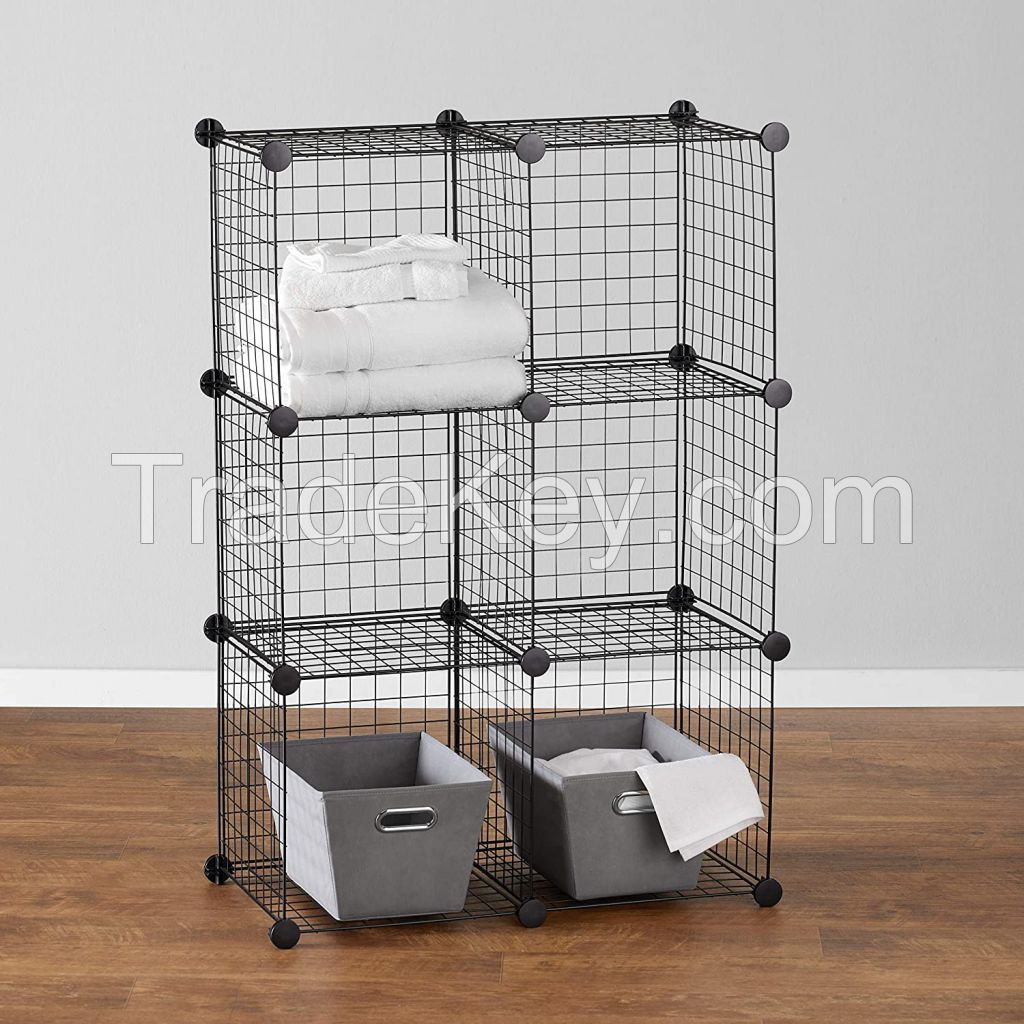4/6 Cube Grid Wire Storage Shelves