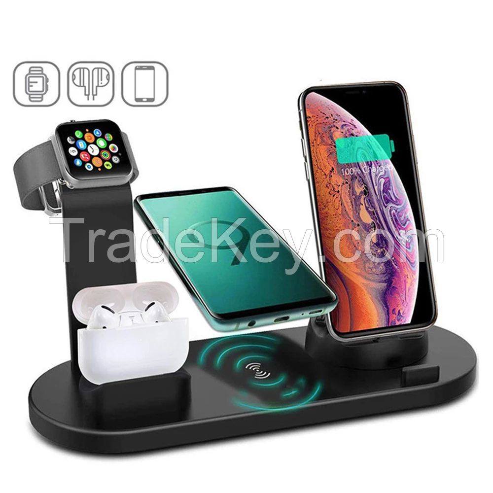 smart portable Qi phone holder watch fast wireless charging station pad dock wireless charger stand