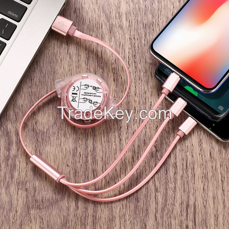 3 in 1 USB Cable for iPhone Charger Fast Charging Micro USB Type C Cable for Lightning Cord