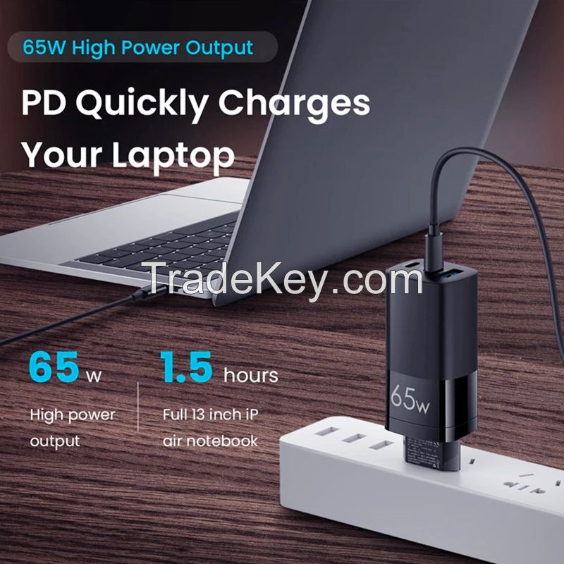 mobile phone charger oem 65w mutifunction universal usb type c adapter tablet chargers with 3 ports laptop adapter