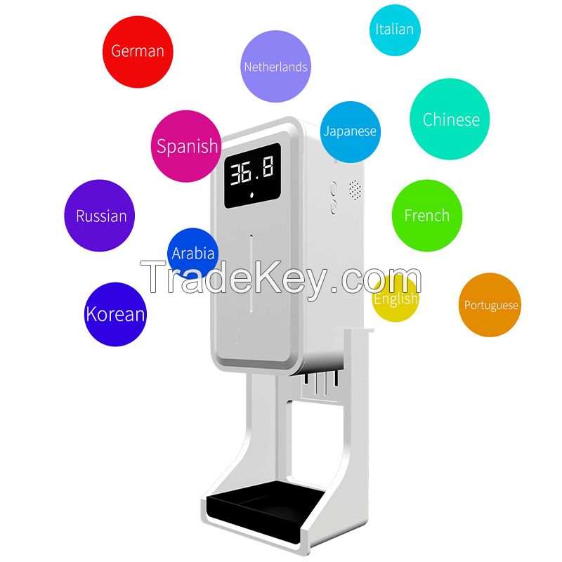 digital LCD temperature test thermal scanner automatic soap dispenser with thermometer