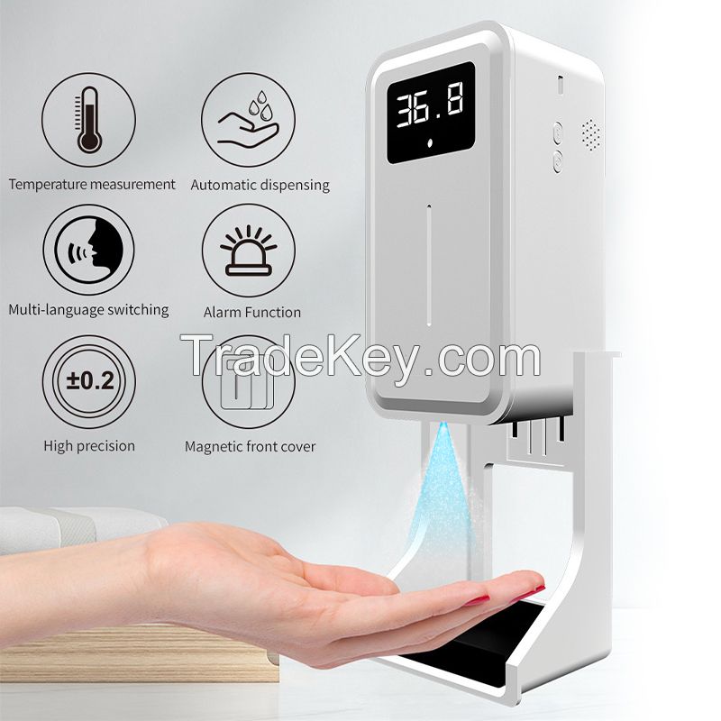 digital LCD temperature test thermal scanner automatic soap dispenser with thermometer