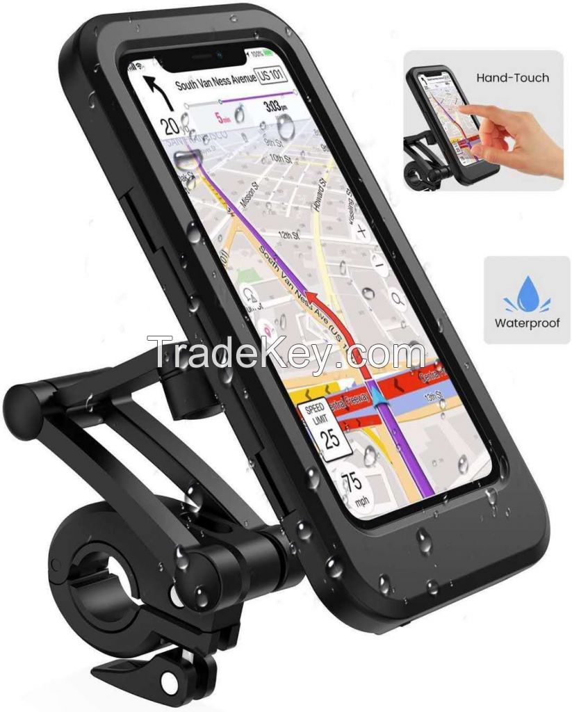 Bicycle motorcycle IPX4 level waterproof mobile phone holder rainproof mobile phone case folding magnetic navigation bracket