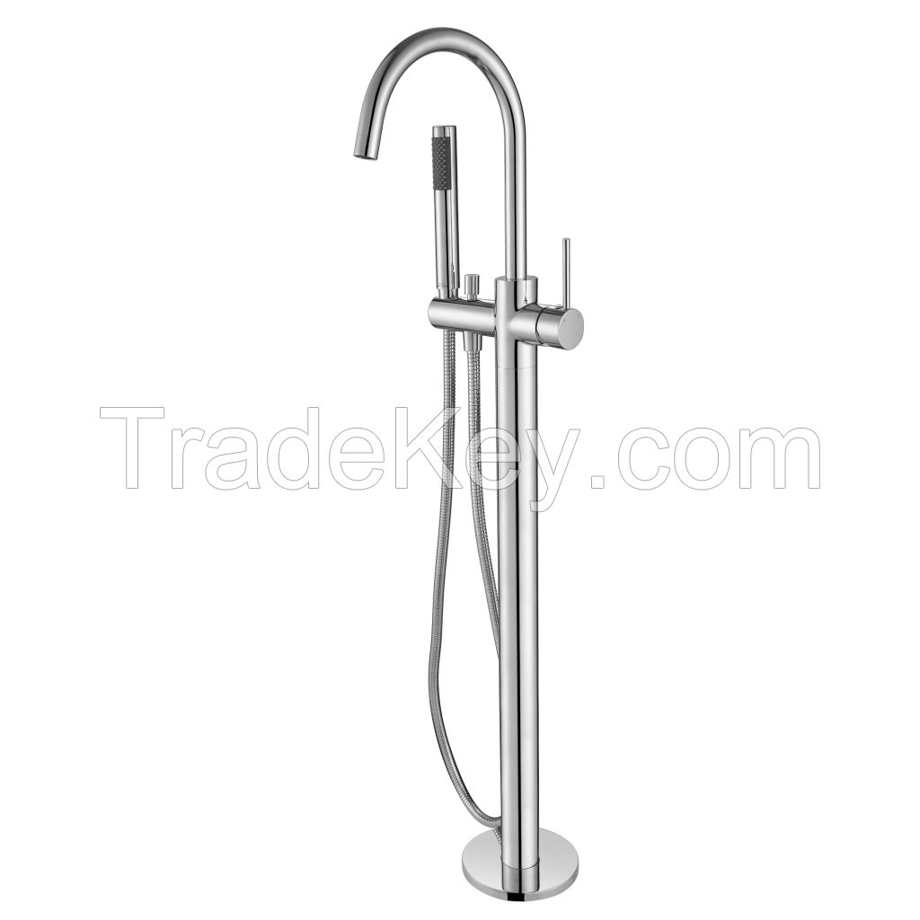 Bathroom Bath tub hot and cold shower mixer freestanding brass bathtub faucet