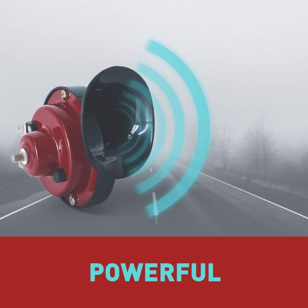 Super Loud Train Horns for Trucks Train Boat Car Air Electric Snail Horn, 12V Waterproof Double Horn Raging Sound Raging Sound for Car Motorcycle 2Pcs