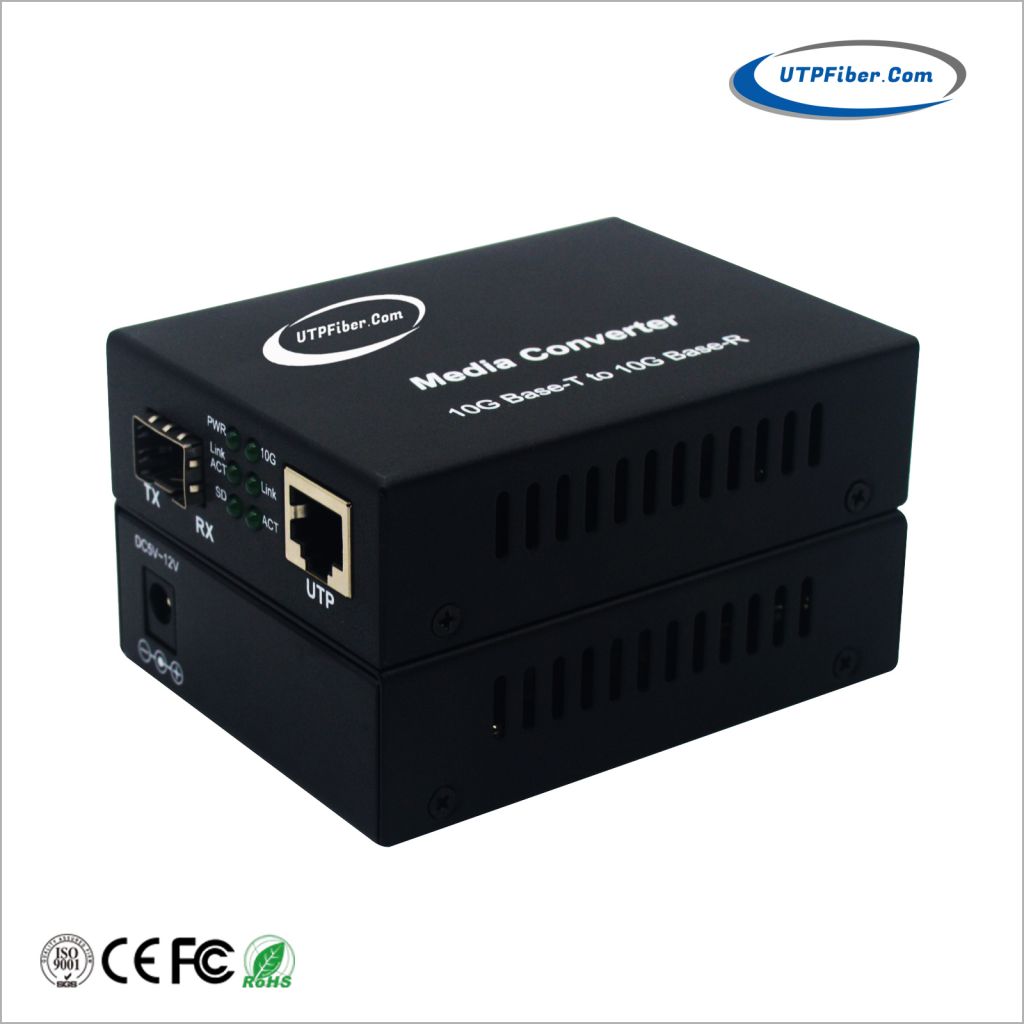 10G/5G/2.5G/1G/100M Copper to 10GBASE-X SFP+ Ethernet Media Converter