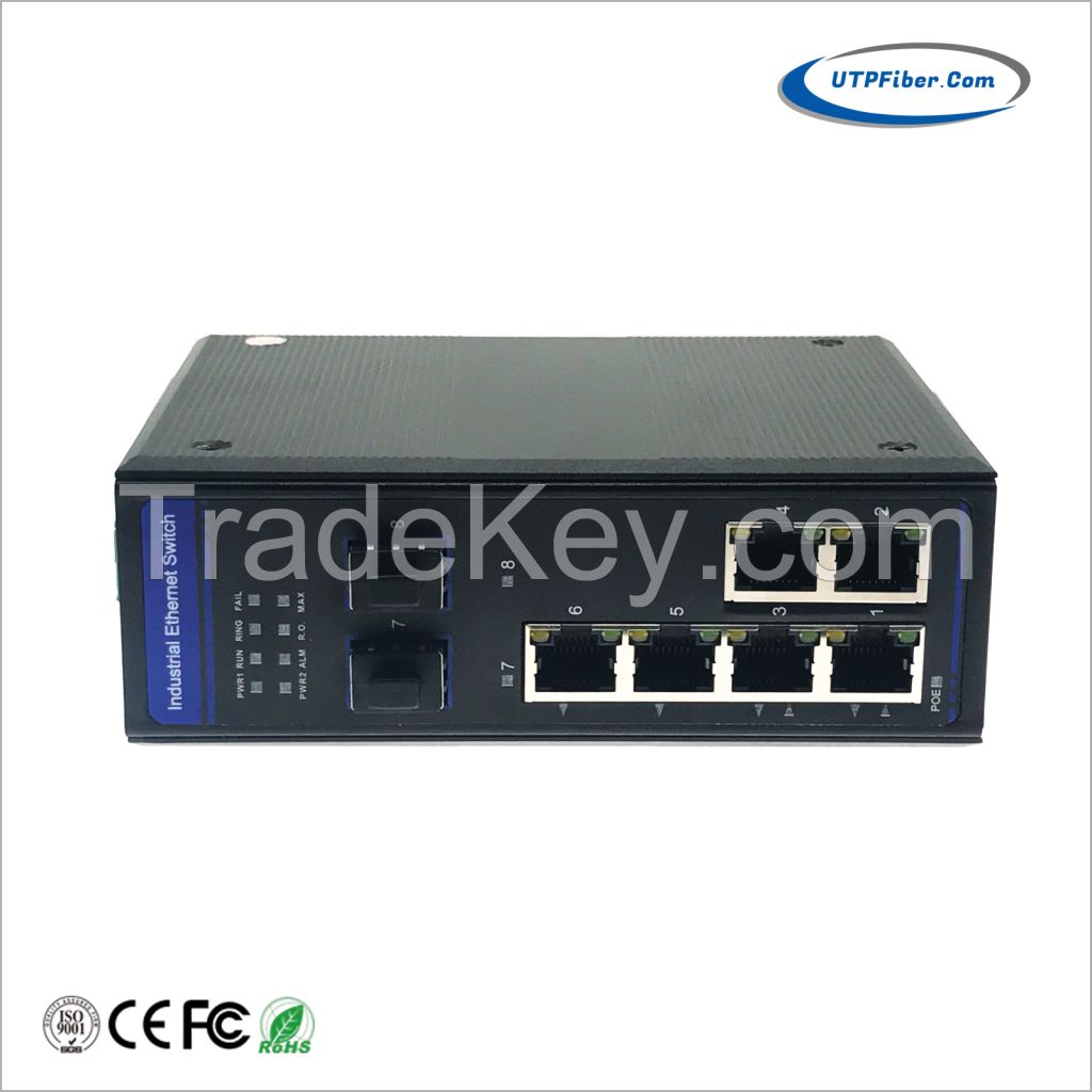 L2+ Industrial 4-Port 10/100/1000T 802.3bt PoE + 2-Port 10/100/1000T + 2-Port 100/1000X SFP Managed Ethernet Switch