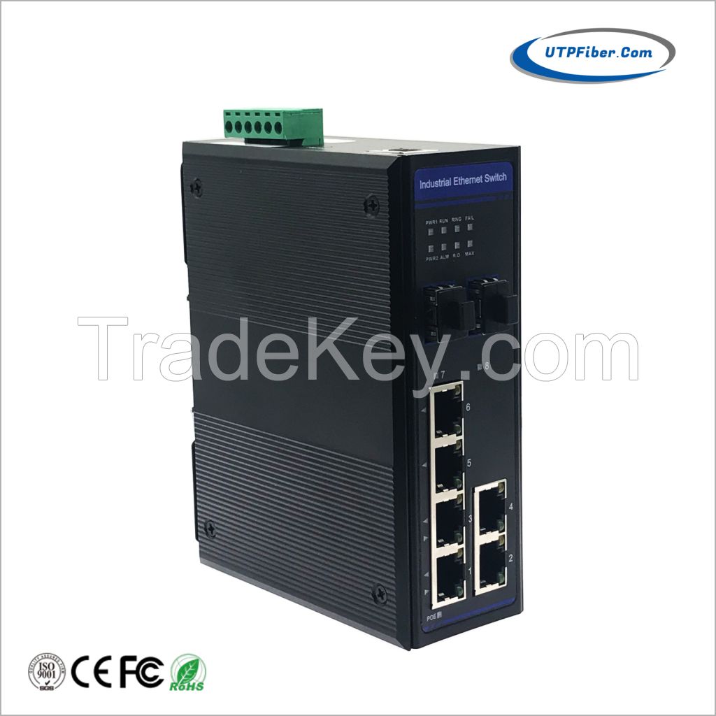 L2+ Industrial 4-Port 10/100/1000T 802.3bt PoE + 2-Port 10/100/1000T + 2-Port 100/1000X SFP Managed Ethernet Switch