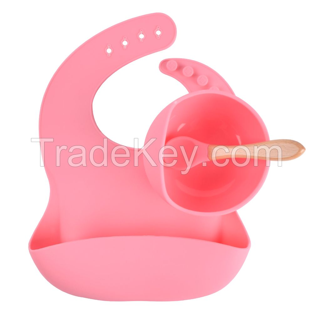 Wholesale Bpa Free Babies Products Non Slip Silicone Suction Bowl With Spoon