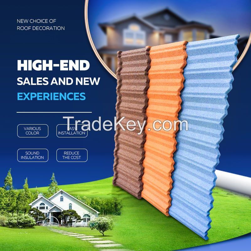 Hot Selling 0.45MM Thickness Colorful Stone Coated Metal Roof Tiles
